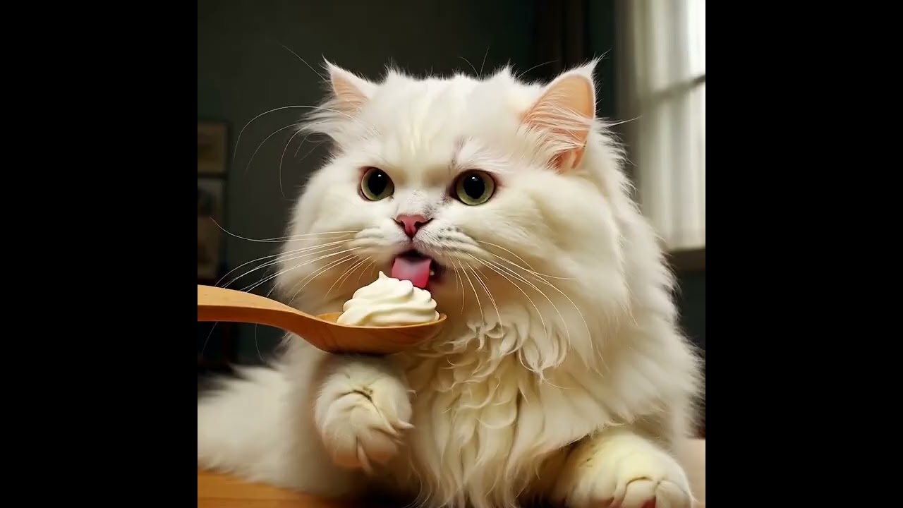 Purrfectly Sweet: Persian Cat's Whipped Cream Delight