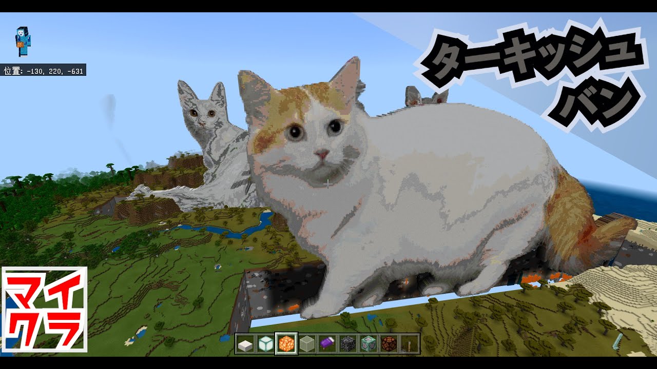 水遊びが大好きなねこターキッシュ・バンをマイクラでつくってみた