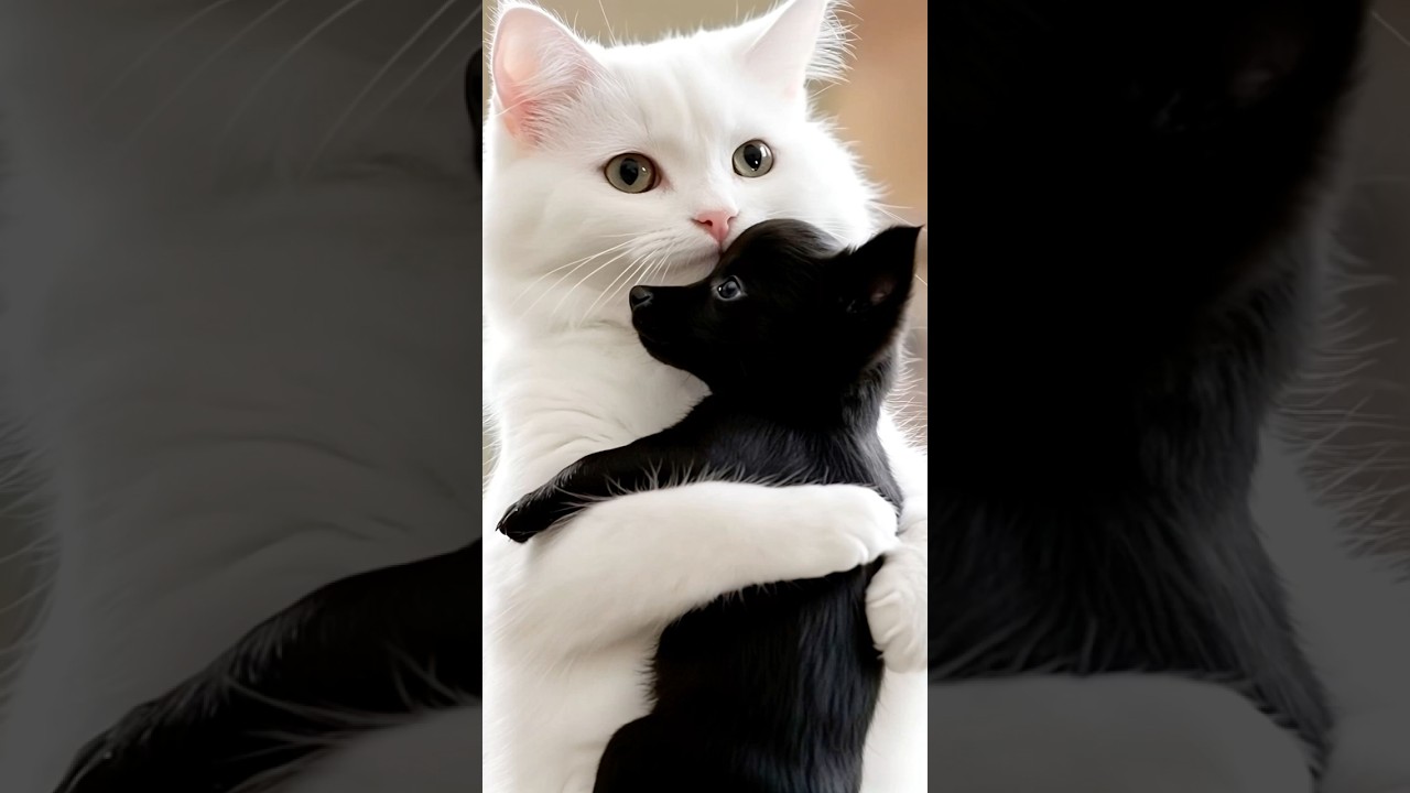 Heartwarming Hug Between Dog & Maine Coon Cat