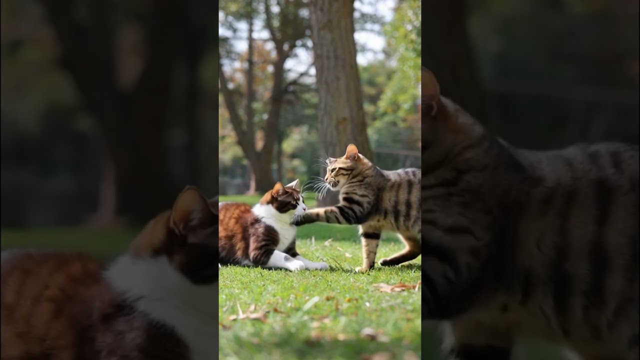 🥊🐾ROUND 1 FIGHT! Snowshoe Cat vs Tabby Cat 🔔 ラウンド1！ スノーシュー猫 vs タビー猫 対決！#shorts #snowshoecat #boxing