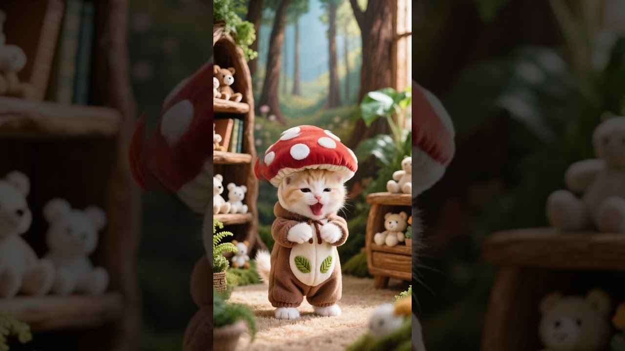 きのこ🍄の子猫のお歌 #ai #おにのパンツ #子猫 #猫 #かわいい #ねこ好き #kitten #cat #catvideos