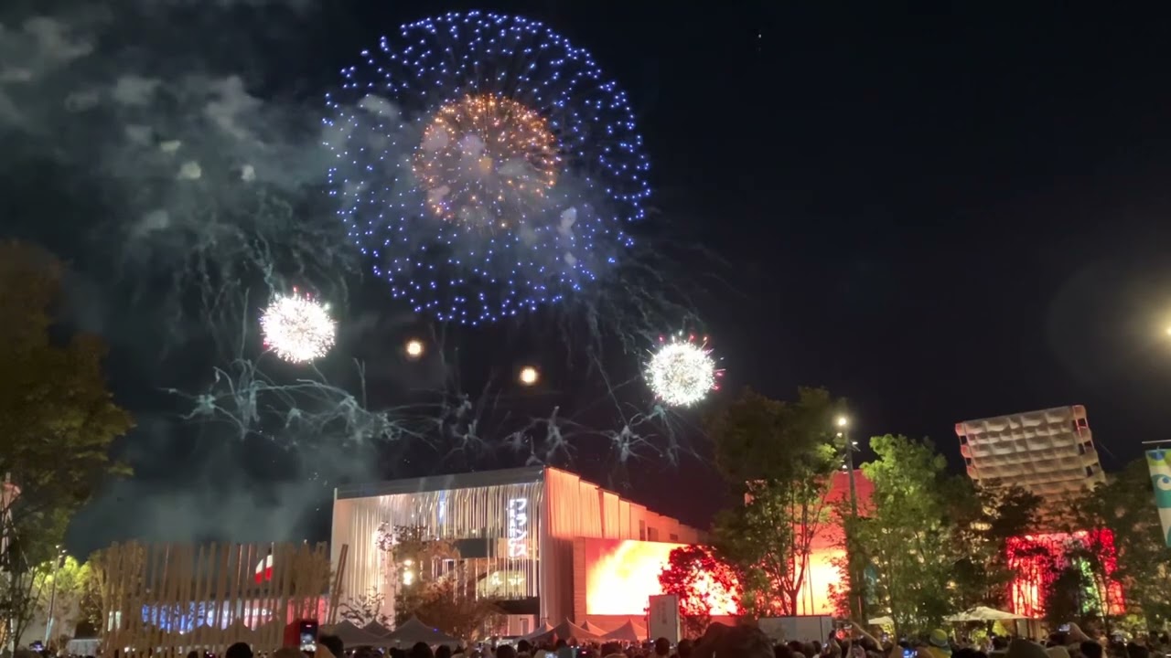 フランスパビリオンと花火コラボ映像　#万博　#花火　#ミャクミャク　#万博花火　#フランス館　#フランスパビリオン