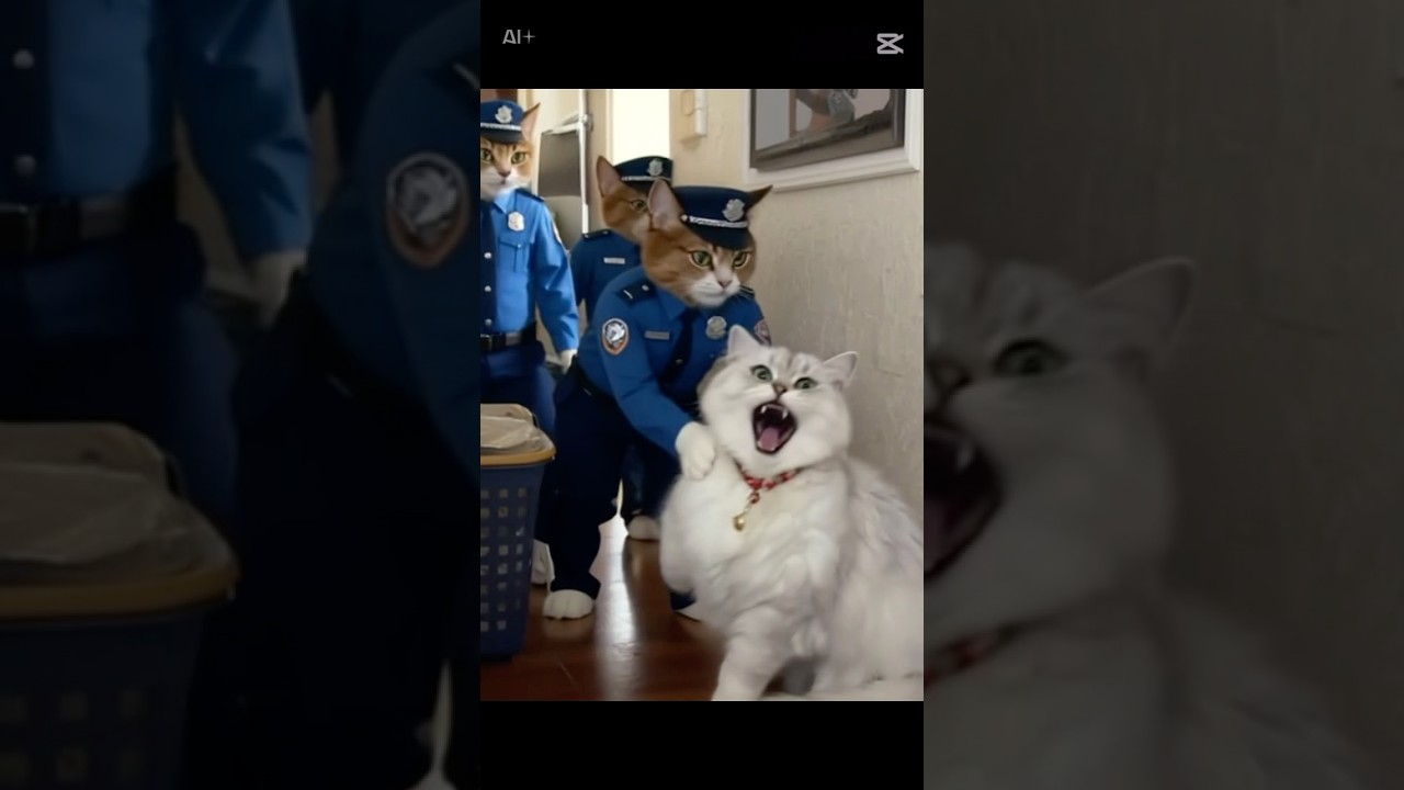 #ペルシャ猫#だいちゃん#猫警察に捕まる。宇宙人の手下になっていたからじゃないの！