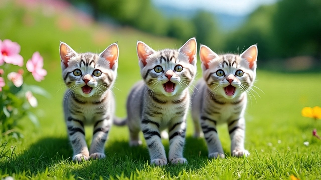 Cute Singapura & Newborn Kittens Meowing | Kitten Meowing Sound Effects to Attract Cats