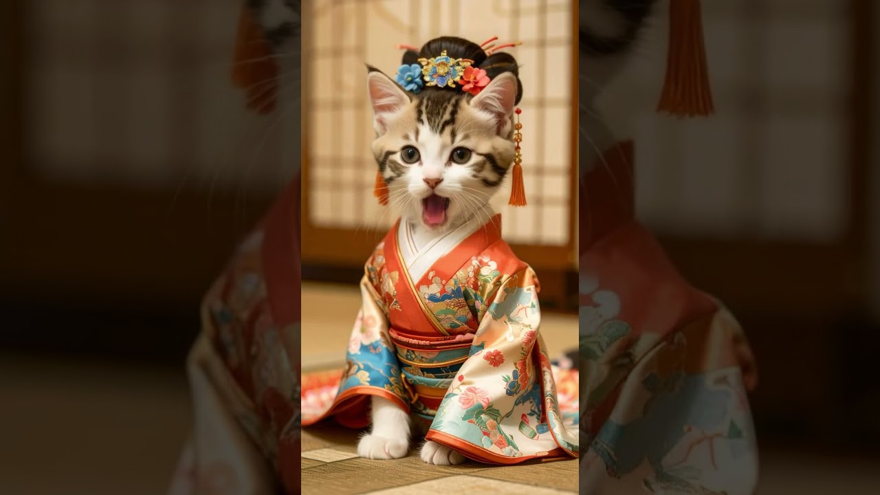 ねこ姫のお歌🎤 #ai #おにのパンツ #子猫 #猫 #ねこ好き #kitten #cat