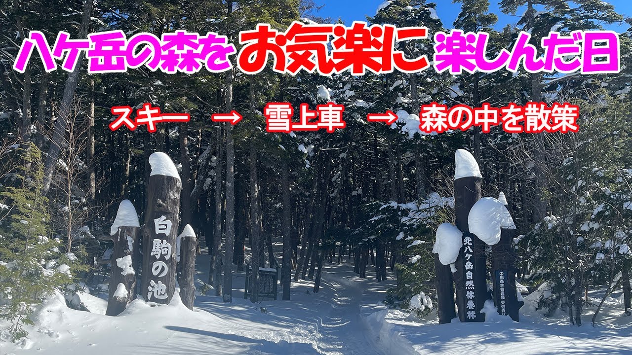 スノーシューの前に、スキーと雪上車と八ヶ岳の森を存分に楽しんだ贅沢でお気楽な２日間
