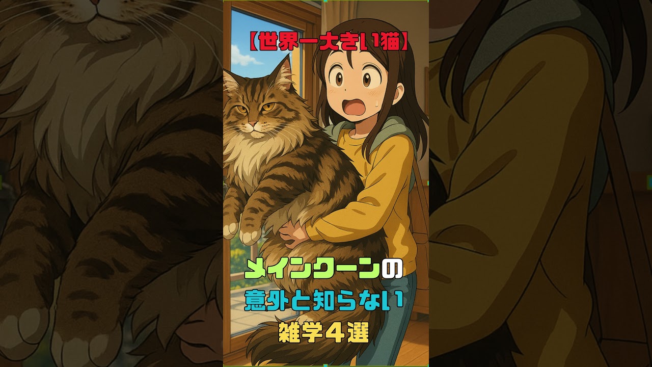 【世界一大きい猫】メインクーンの意外と知らない雑学４選  #雑学 #一分でわかる# #生き物 #猫 #メインクーン #shorts