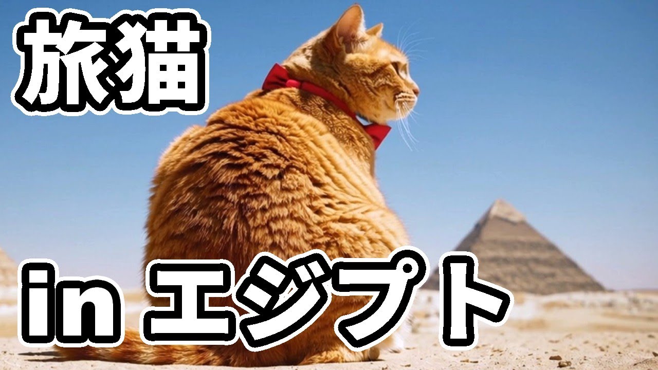 【旅猫🇪🇬】猫がエジプトを旅行したら？スフィンクスとおそろいポーズ＆ナイル川クルーズ＆神殿めぐり！