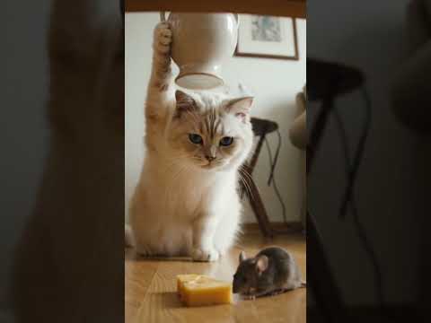 It waits... 👀 It holds... 🏺 What will happen? #cat #mouse #shorts