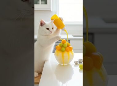 メロンかき氷を作る猫　#マンチカン  #cat #ai動画 #ai生成