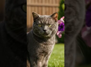 Manx Cat the cheeky tailless kitty 🐱✨ #manxcat #parrot#catlovers #funnycat #viralcat #shorts #veo3