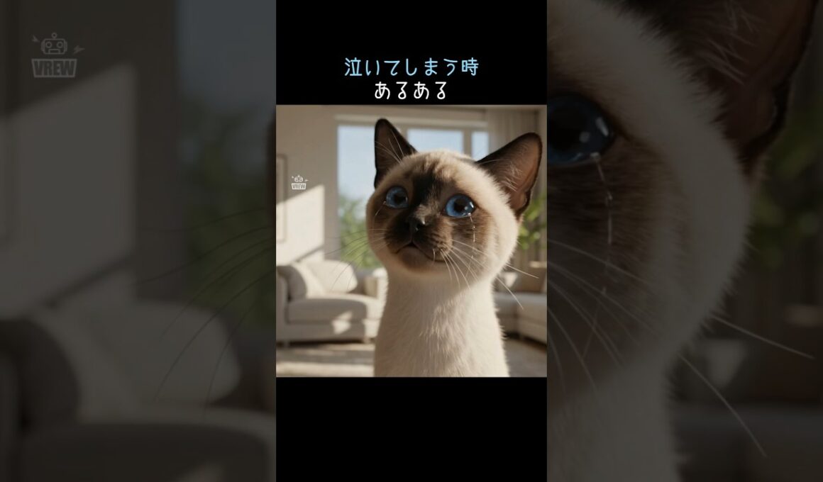 【泣いてしまう時あるある】#生成ai #ai #AIイラスト #aiart #猫 #ネコ #cat #cute #voicevox #動物 #ペット #animals #比較 #シャム猫 #シャム