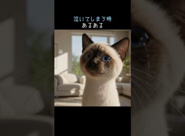 【泣いてしまう時あるある】#生成ai #ai #AIイラスト #aiart #猫 #ネコ #cat #cute #voicevox #動物 #ペット #animals #比較 #シャム猫 #シャム