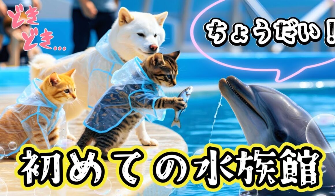 子猫＆子犬、初めての水族館で大はしゃぎ 💕🐟🐬