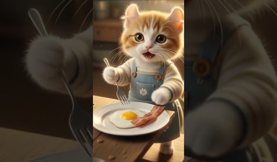 不器用なAI猫てまり、ふわとろベーコンエッグを作る！