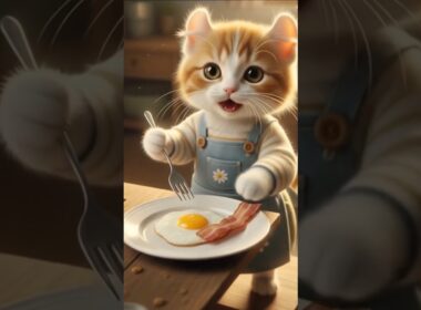 不器用なAI猫てまり、ふわとろベーコンエッグを作る！