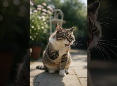 Garden Sunbeam Cat陽光庭院貓 #relaxing #ai #cat #reels #animal #dog #American Wirehair