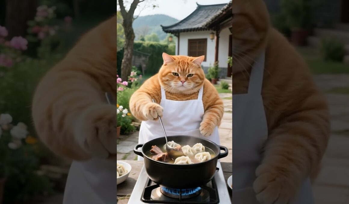太った猫と小さな犬の友情