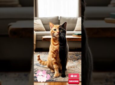 Manx Bombay Hybrid Cat – Stunning Half and Half Look 🧡💗🖤 #cat #hybrid #funnyvideo