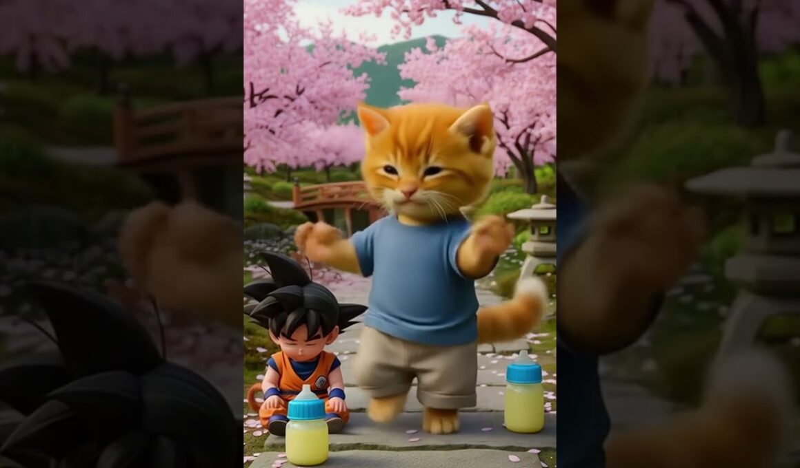 かわいい猫のダンス  😻 | Cute Cat dance with son goku | 孫悟空とかわいい猫のダンス