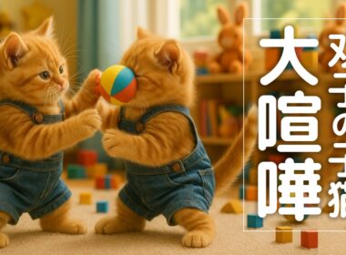 【AI】双子の子猫、はじめての大喧嘩