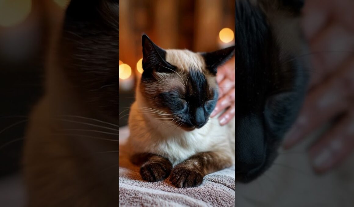 siamese cat gets a massage #shorts #orientalshorthaircat #catbreed #cute
