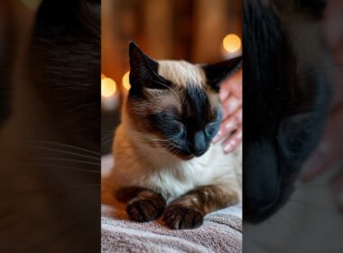 siamese cat gets a massage #shorts #orientalshorthaircat #catbreed #cute
