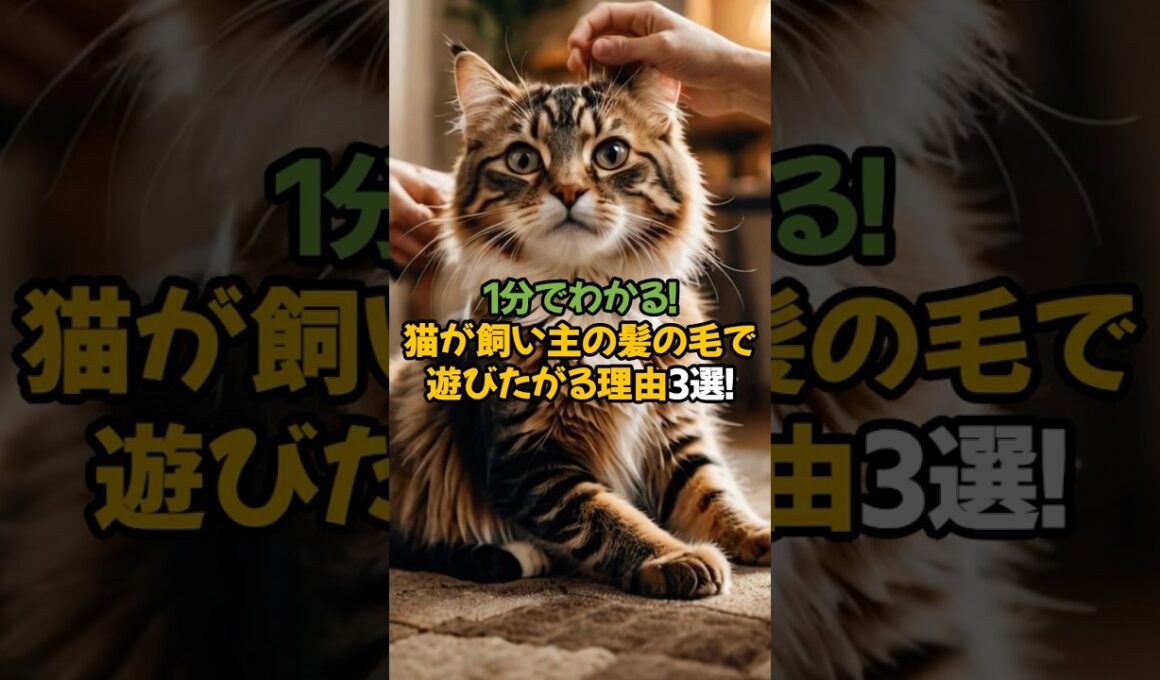 【意外すぎる猫の本音！】猫が飼い主の髪の毛で遊びたがる理由3選！🐾1分で解説！