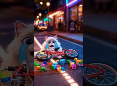 Cat’s Colorful Block Mishap！What Happened Next#shorts  #funny   #cat   #cute   #animals   #comedy