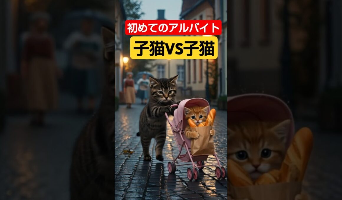 子猫が子猫の面倒をみる初めてのアルバイト