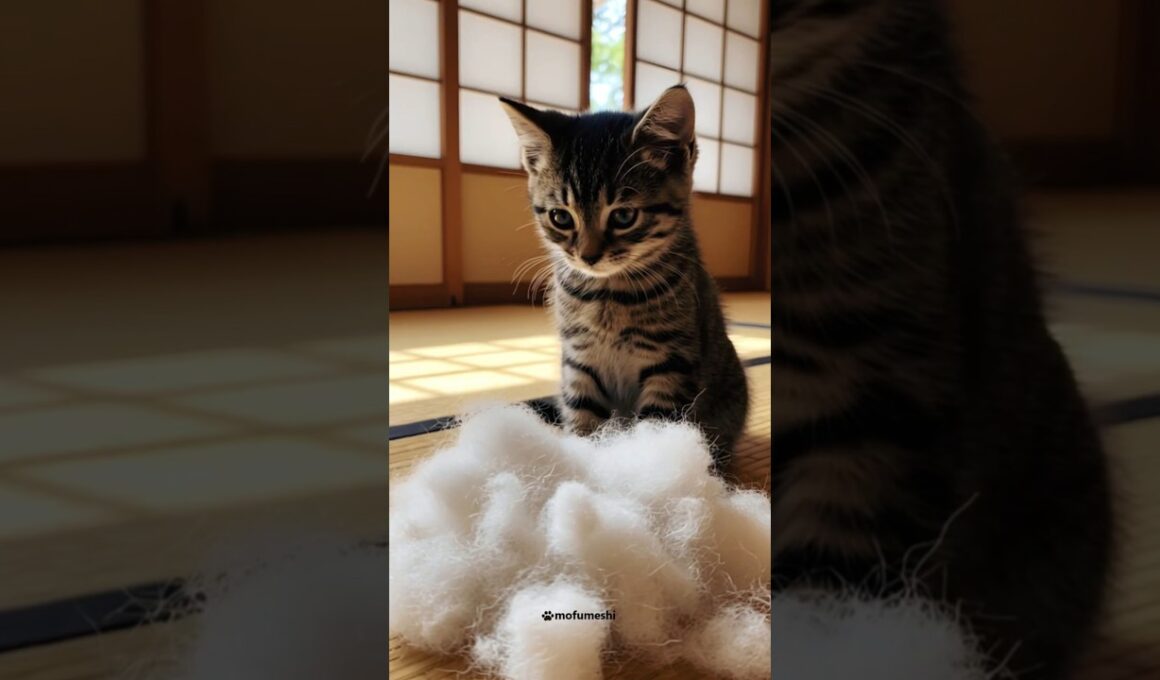 初めての換毛期!? 驚く子猫の反応がかわいすぎる🐾
