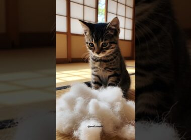 初めての換毛期!? 驚く子猫の反応がかわいすぎる🐾