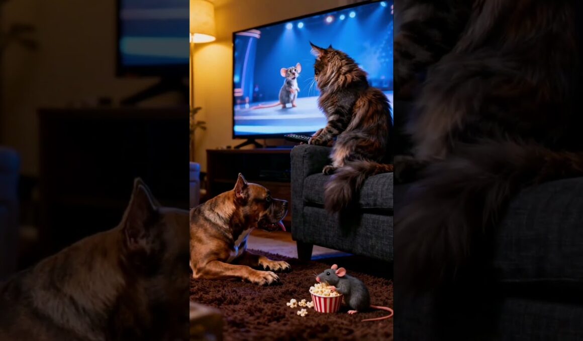 Surreal Weekend: Will the Cat's Remote Control Ruin the Mouse's Movie?