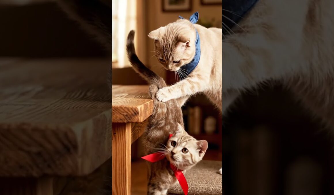 子猫の挑戦を親猫がサポート | Milk & Mocha