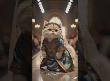 ペルシャ猫がペルシャの伝統衣装を着てファッションショーをしています #ai猫 #shorts #aicat #fashionstyle #kitten