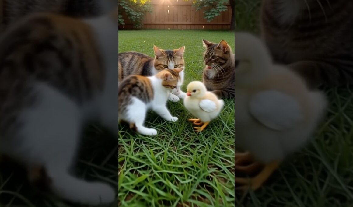 Good Baby Cats Likes This Chicks So Much #shorts #cat #catlovers