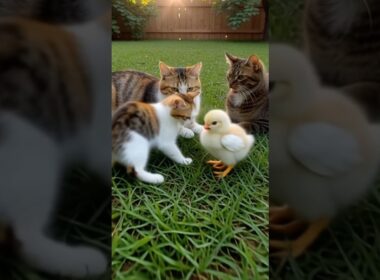 Good Baby Cats Likes This Chicks So Much #shorts #cat #catlovers