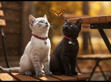 ジジとララ、秋のテラスで