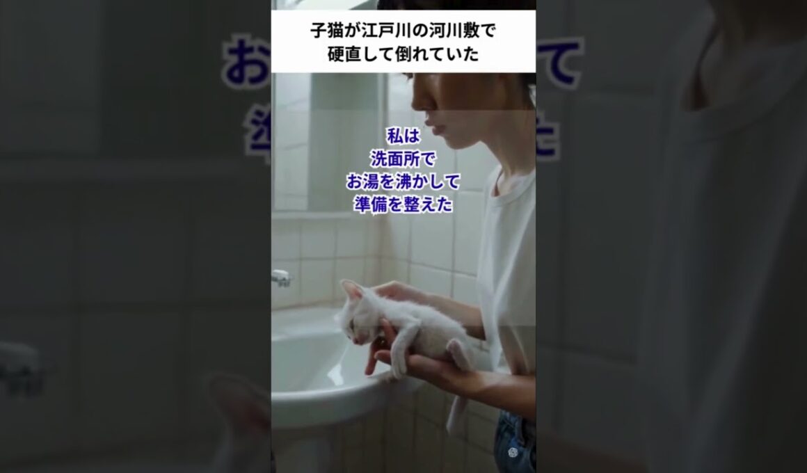 子猫が硬直して倒れていたので私が温めた！#shorts