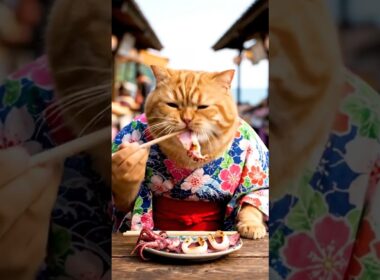 ぽっちゃり猫の“秒速爆食”が止まらない！🍽️🐱 #shorts #猫 #食べる猫 #日本