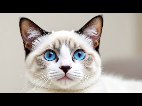 路上でこの見事な青い目の猫を見つけました — ラグドールとヒマラヤンのミックスでしょうか?