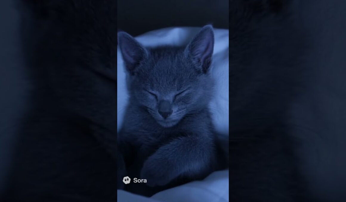Sleepy Russian Blue Kitten 🌙 | ロシアンブルーの寝息ASMRで深い眠りへ