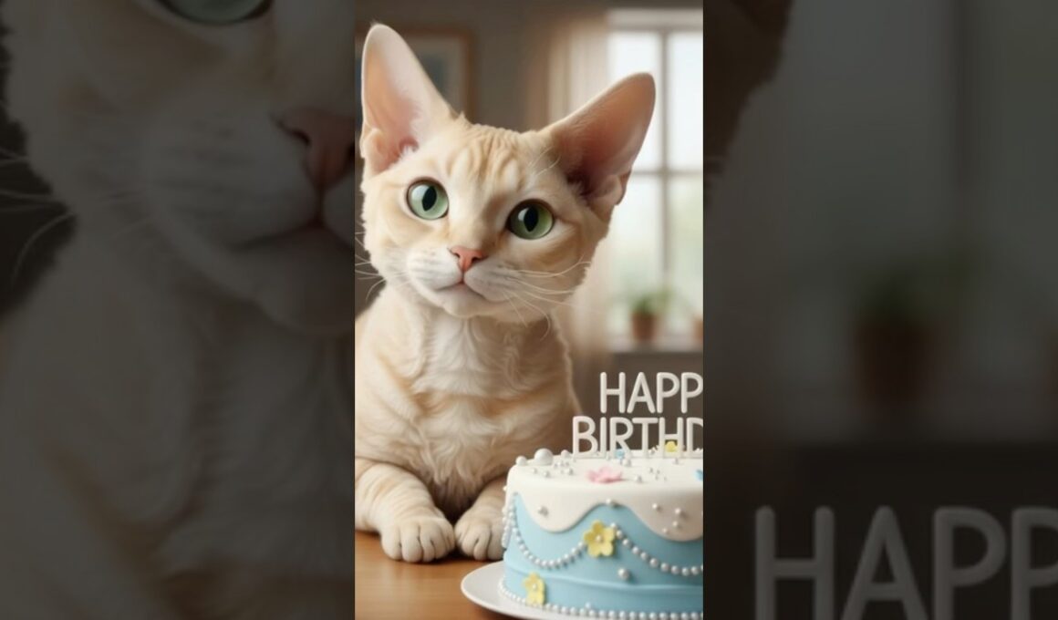 Cornish Rex Cat Birthday 🩵