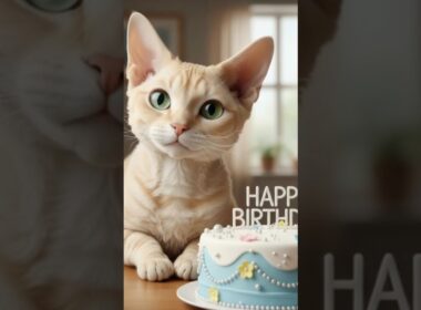 Cornish Rex Cat Birthday 🩵