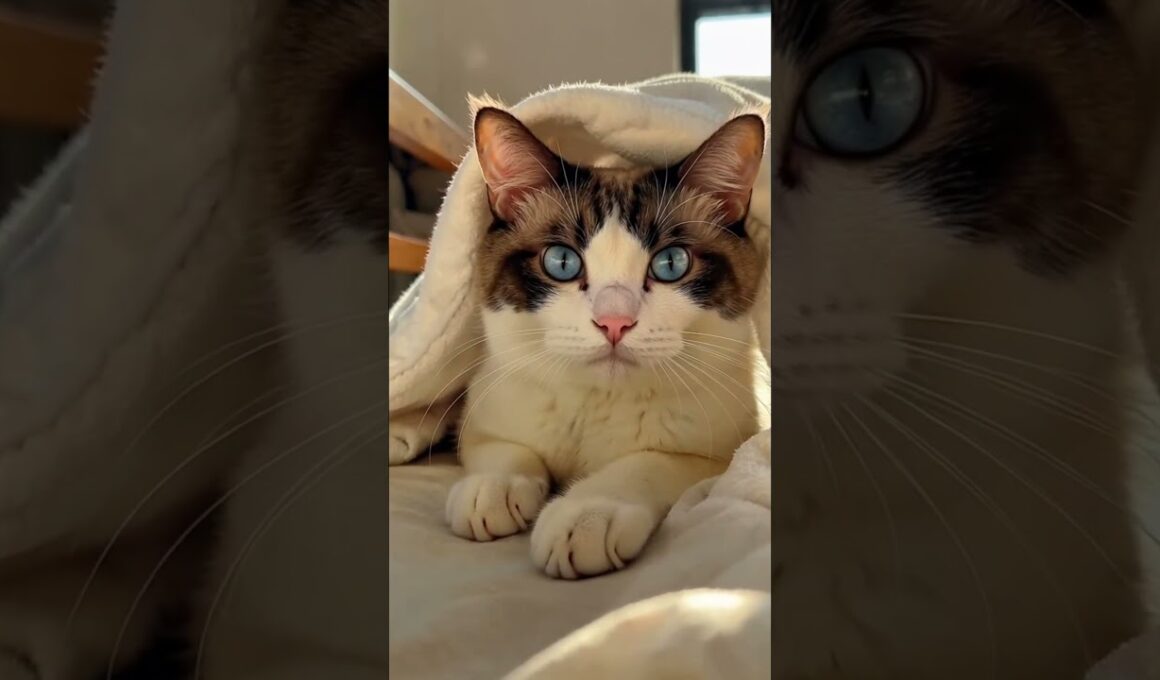 ❤️ Snowshoe Cat Peek-a-Boo 👀  いないいないばあ！ スノーシュー猫の超キュートな瞬間 👀💙#shorts #snowshoecat #cat