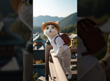 AI Cat Travels Japan 🐱 #1 Kyoto Prefecture 日本を旅するAI猫【Cute Adventures in Tokyo, Kyoto & Countryside 】