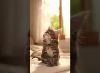 Fresh Morning with Maine Coon Kitten 🌞 | メインクーンの爽やかな朝