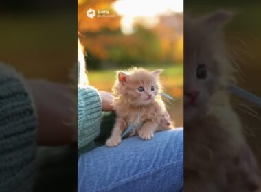 膝の上の子猫 #cat #子ネコ #cute #kitten #ai