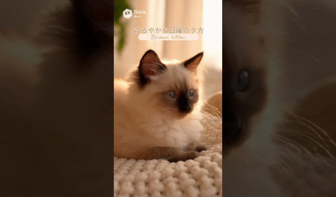 Gentle Evening with Birman Kitten 🌇 | バーマン子猫のやさしい日曜夕暮れ