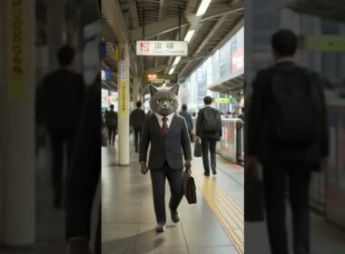 灰色猫のサラリーマン生活 🐱💼 | 日本の通勤アドベンチャー｜Gray Cat’s Office Life in Japan 🐱💼 | Morning Commute Adventure